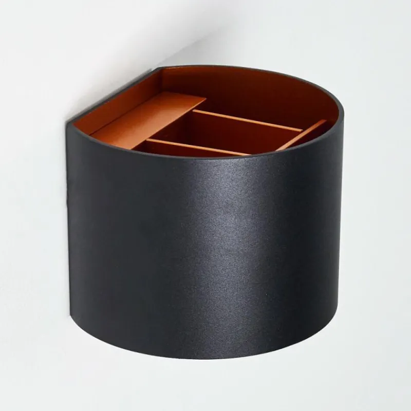 hofstein Applique murale Badajoz LED Cuivre, Noir, 1 lumière