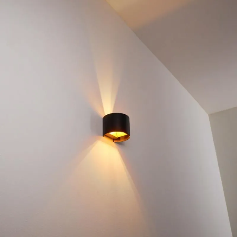 hofstein Applique murale Badajoz LED Cuivre, Noir, 1 lumière