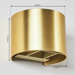 Lampes Dorées-hofstein Applique murale Badajoz LED Or, Laiton, 1 lumière