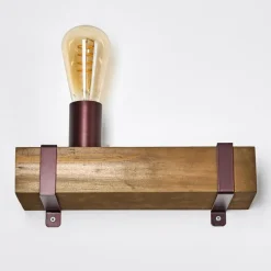 Lampes Industrielles-hofstein Applique murale Balakovo Bois foncé, Rouille, 1 lumière