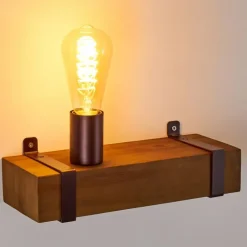 Lampes Industrielles-hofstein Applique murale Balakovo Bois foncé, Rouille, 1 lumière