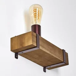 Lampes Industrielles-hofstein Applique murale Balakovo Bois foncé, Rouille, 1 lumière
