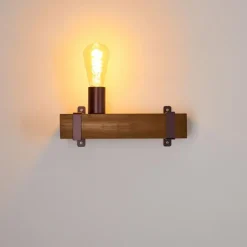 Lampes Industrielles-hofstein Applique murale Balakovo Bois foncé, Rouille, 1 lumière