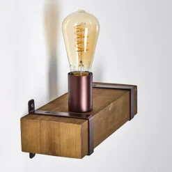 Lampes Industrielles-hofstein Applique murale Balakovo Bois foncé, Rouille, 1 lumière