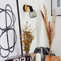 Lampes Vintages & Rétros-hofstein Applique murale Ballis Écru, Noir, 1 lumière