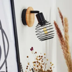 Lampes Vintages & Rétros-hofstein Applique murale Ballis Écru, Noir, 1 lumière