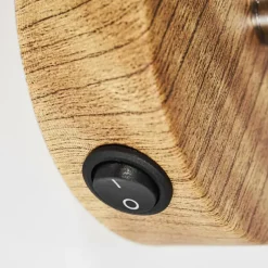 Lampes Industrielles-hofstein Applique murale Banjul Gris, Bois foncé, 1 lumière