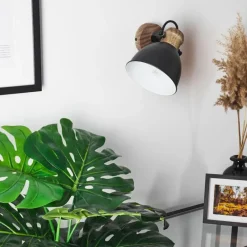 Lampes Industrielles-hofstein Applique murale Banjul Noir, 1 lumière