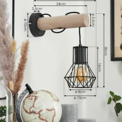 Luminaires Scandinaves-hofstein Applique murale Bardhaman Écru, Noir, 1 lumière