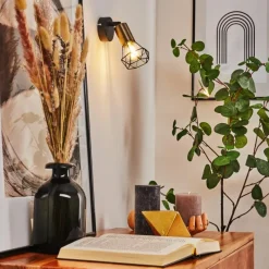 hofstein Applique murale Baripada Laiton, Noir, 1 lumière