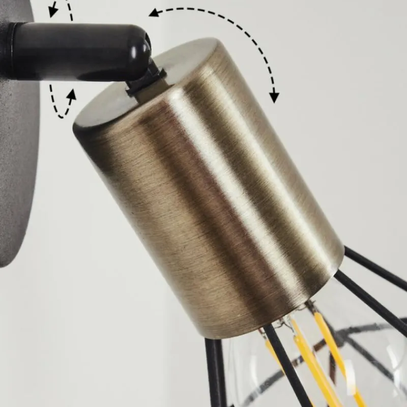 hofstein Applique murale Baripada Laiton, Noir, 1 lumière