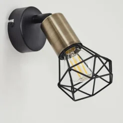 hofstein Applique murale Baripada Laiton, Noir, 1 lumière