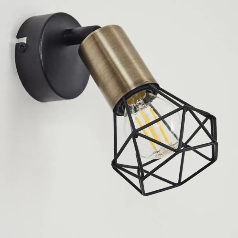 hofstein Applique murale Baripada Laiton, Noir, 1 lumière