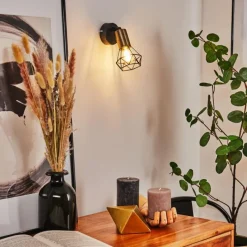 hofstein Applique murale Baripada Laiton, Noir, 1 lumière