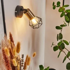 hofstein Applique murale Baripada Laiton, Noir, 1 lumière