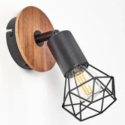 hofstein Applique murale Baripada Bois foncé, Noir, 1 lumière