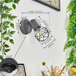 hofstein Applique murale Baripada Anthracite, Chrome, 1 lumière