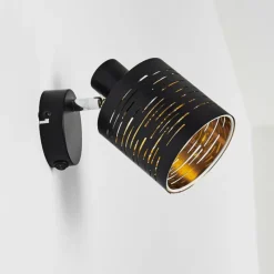 Lampes Dorées-hofstein Applique murale Bathinda Noir, 1 lumière