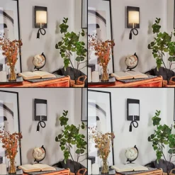 Lampes En Tissu-hofstein Applique murale Beaverton LED Noir, 2 lumières