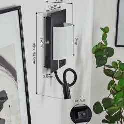 Lampes En Tissu-hofstein Applique murale Beaverton LED Noir, 2 lumières