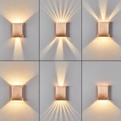 hofstein Applique murale Benin LED Cuivre, 2 lumières