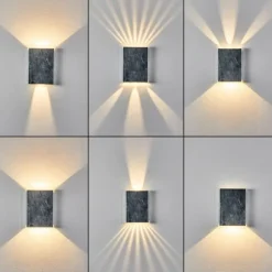 hofstein Applique murale Benin LED Nickel mat, 2 lumières