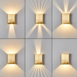 hofstein Applique murale Benin LED Laiton, 2 lumières