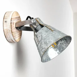 Lampes Industrielles-hofstein Applique murale Berkeley Bois clair, Zingué, 1 lumière