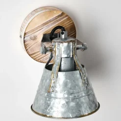Lampes Industrielles-hofstein Applique murale Berkeley Bois clair, Zingué, 1 lumière