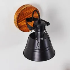 Lampes Industrielles-hofstein Applique murale Berkeley Bois foncé, Noir, 1 lumière