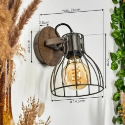 Lampes Vintages & Rétros-hofstein Applique murale Bitterroot Brun, Bois foncé, 1 lumière