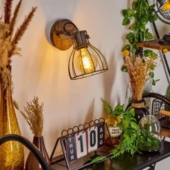 Lampes Vintages & Rétros-hofstein Applique murale Bitterroot Brun, Bois foncé, 1 lumière