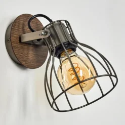 Lampes Vintages & Rétros-hofstein Applique murale Bitterroot Brun, Bois foncé, 1 lumière