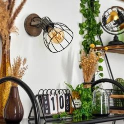 Lampes Vintages & Rétros-hofstein Applique murale Bitterroot Brun, Bois foncé, 1 lumière