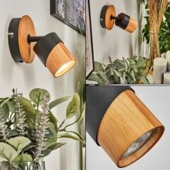 Luminaires Scandinaves-hofstein Applique murale Blondo Écru, Noir, 1 lumière