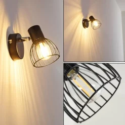 hofstein Applique murale Bolderslev Chrome, Noir, 1 lumière