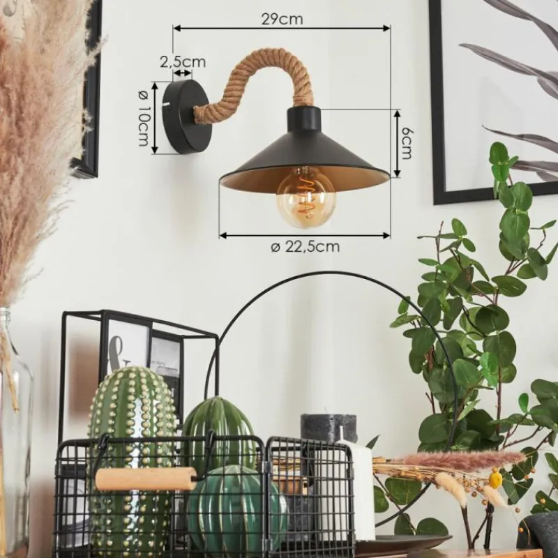 Lampes Dorées-hofstein Applique murale Bolombolo Écru, Noir, 1 lumière