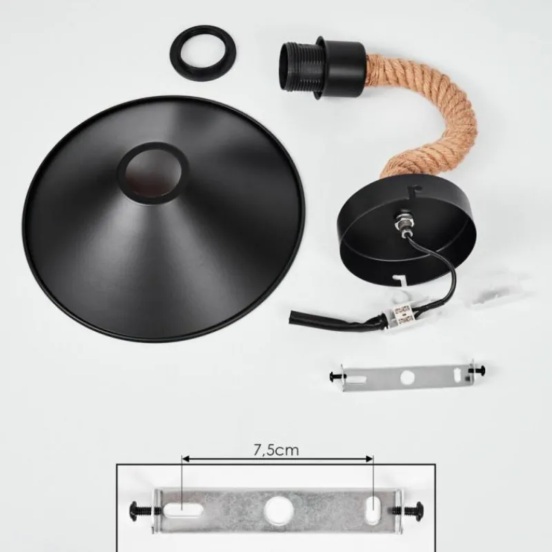 Lampes Dorées-hofstein Applique murale Bolombolo Écru, Noir, 1 lumière