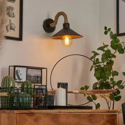 Lampes Dorées-hofstein Applique murale Bolombolo Écru, Noir, 1 lumière