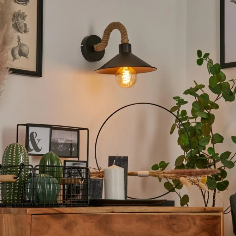 Lampes Dorées-hofstein Applique murale Bolombolo Écru, Noir, 1 lumière