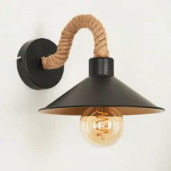 Lampes Dorées-hofstein Applique murale Bolombolo Écru, Noir, 1 lumière