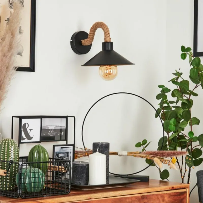 Lampes Dorées-hofstein Applique murale Bolombolo Écru, Noir, 1 lumière