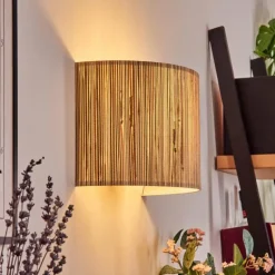 Style Boho-Chic-hofstein Applique murale Bongal Noir, 1 lumière