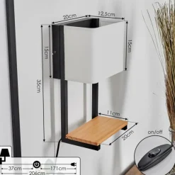 Lampes En Tissu-hofstein Applique murale Bonigen LED Écru, Noir, 1 lumière