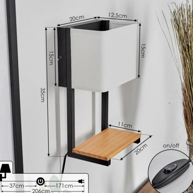 Lampes En Tissu-hofstein Applique murale Bonigen LED Écru, Noir, 1 lumière