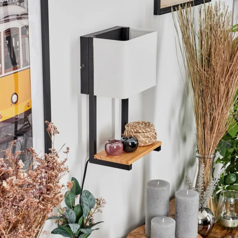 Lampes En Tissu-hofstein Applique murale Bonigen LED Écru, Noir, 1 lumière