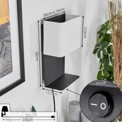 Lampes En Tissu-hofstein Applique murale Bonigen LED Noir, 1 lumière