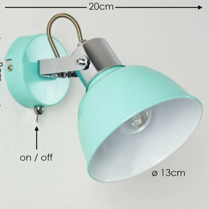 hofstein Applique murale Borik Turquoise, 1 lumière