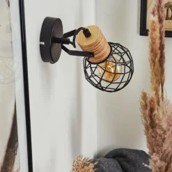 Lampes Vintages & Rétros-hofstein Applique murale Bridgeport Noir, 1 lumière