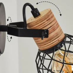 Lampes Vintages & Rétros-hofstein Applique murale Bridgeport Noir, 1 lumière